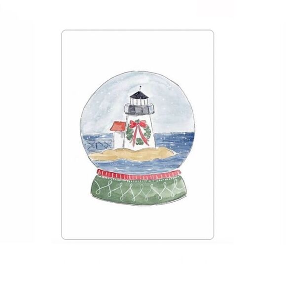 Nantucket Christmas Lighthouse Snow Globe Magnet - Picture 1 of 4